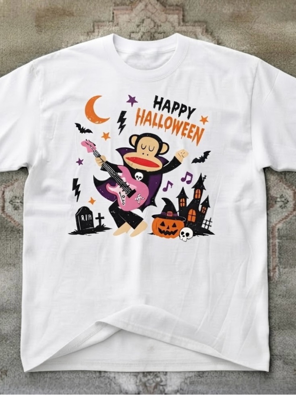 Paul Frank Rocking & Haunted House Spooky Halloween T-Shirt